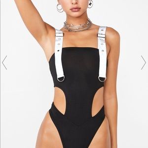 DOLLS KILL BODYSUIT *REFLECTIVE STRAPS*